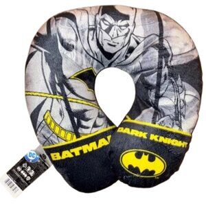 DC Comics Batman Dark Knight Kids Travel Neck Pillow Black, Gray, Yellow
